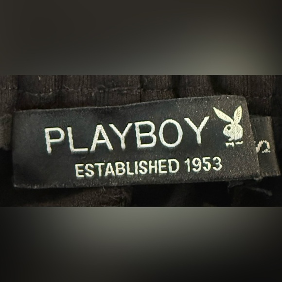 PLAYBOY Black Sweatpants with Signature Bunny Logo NWOT - Picture 5 of 6